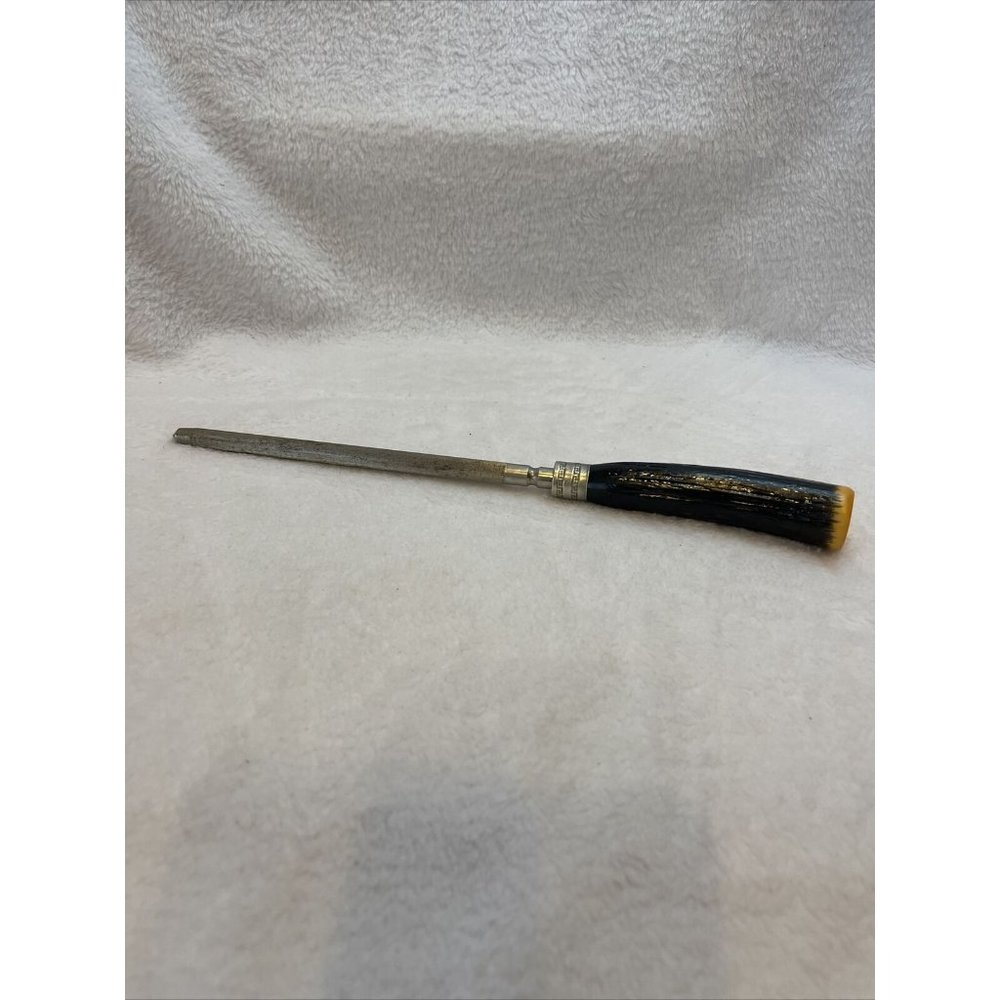 Sharpening Steel Rod vintage knife Honing faux wood/bone 12" with 7" steel‎